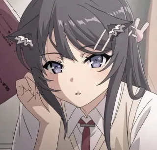 🐰 Mai Sakurajima Rascal Does Not Dream of Bunny Girl Senpai anime, bunny girl senpai, mai sakurajima, kawaii, cute, school uniform telegram sticker