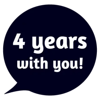 ❤ 4 years with you! jahre, jubiläum, beziehung, feier whatsapp sticker