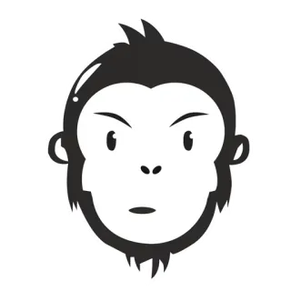 😕 aap, mensaap, dier, mascotte, cartoon, grappig, gezicht telegram sticker