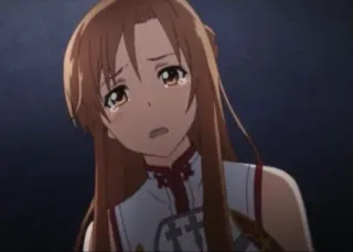 😢 Asuna Sword Art Online Anime, Płacz, Smutny, Łzy, Asuna, Sword Art Online telegram sticker