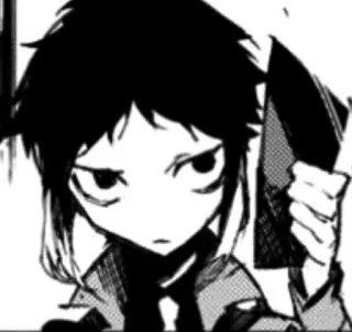 🌟 Anime, Manga, Sztuka, Kreskówka, Postać, Monochromatyczny telegram sticker