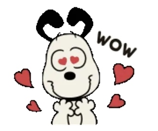 😍 WOW 狗, 爱, 心, 快乐, 可爱, 卡通 whatsapp sticker