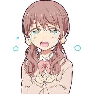 😭 อนิเมะ, ผู้หญิง, ร้องไห้, น้ำตา, เศร้า, เสียใจ, การ์ตูน telegram sticker