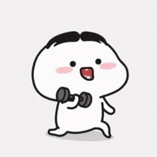 😂 Desenho animado, Exercício, Haltere, Personagem, Fitness, Força, Halterofilismo whatsapp sticker