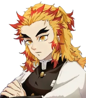 😒 Kyojuro Rengoku Demon Slayer anime, demon slayer, rengoku, kyojuro, feuer, flamme telegram sticker