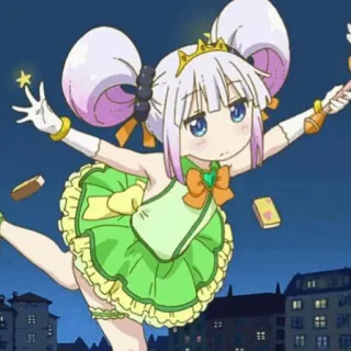 🍥 Kanna Kamui Miss Kobayashi's Dragon Maid Anime, Drache, Kawaii, Süß, Kanna, Magie, Loli whatsapp sticker