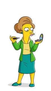 😊 Patty Bouvier The Simpsons cartoon, makeup, Bouvier, twin, yellow, animation whatsapp sticker