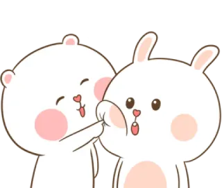😌 dễ thương, động vật, gấu, thỏ, tình bạn, phim hoạt hình, đáng yêu telegram sticker