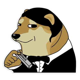 ⌨️ SPACE doge, meme, space, tuxedo, dog, gentleman, funny telegram sticker