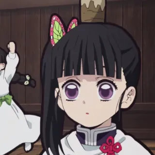 💧 Kanao Tsuyuri Demon Slayer Аниме, Клинок, рассекающий демонов, Канао Цуюри, фиолетовые глаза, черные волосы telegram sticker