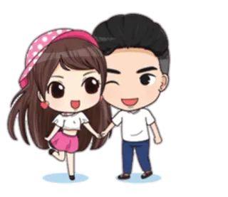 👫 Desenho animado, Casal, Amor, Romance, Fofo, Anime telegram sticker