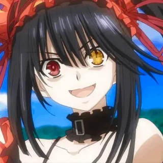 😃 Kurumi Tokisaki Date A Live อนิเมะ, ผู้หญิง, คุรุมิ โทคิซากิ, Date A Live, ตัวละคร whatsapp sticker