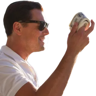 💵 Jordan Belfort The Wolf of Wall Street деньги, успех, фильм, Леонардо ДиКаприо, богатство, финансы telegram sticker
