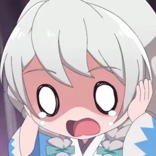 😱 Anime, verängstigt, weinend, emotional, Chibi whatsapp sticker