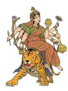 🕉️ Durga Durga, Diosa hindú, Mitología india, Tigre, Diosa, Deidad whatsapp sticker