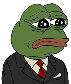 😖 Pepe the Frog Pepe, Żaba, Meme, Smutny, Biznes telegram sticker
