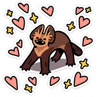 ⭐ animal, cute, hearts, stars, sticker telegram sticker