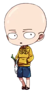 😒 Saitama One-Punch Man OPPAI Аниме, Ванпанчмен, Сайтама, Герой, Смешной, Чиби whatsapp sticker