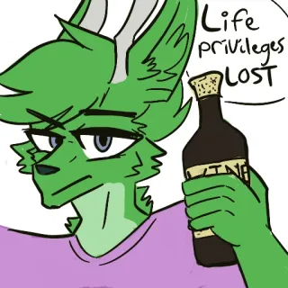 ☠️ Life privileges LOST Мультфильм, Животное, Вино, Привилегия, Потеря, Мем telegram sticker