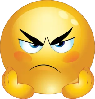 😠 enojado, emoji, molesto, disgustado, frustrado telegram sticker
