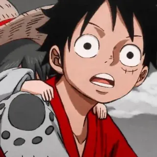 😦 Monkey D. Luffy One Piece Anime, Mangá, One Piece, Luffy, Chapéu de Palha whatsapp sticker
