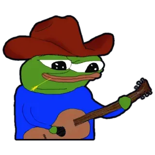 🍍 Pepe the Frog pepe, żaba, kowboj, gitara, country telegram sticker