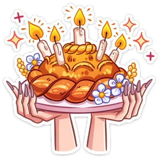 🎂 kue, lilin, hidangan penutup, kue kering, perayaan, makanan, manis telegram sticker
