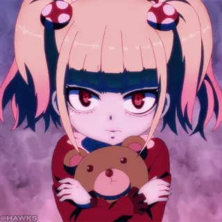 👻 @HAWKS anime, garota, ursinho de pelúcia telegram sticker