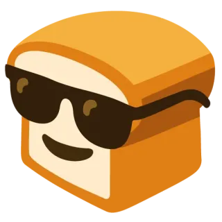 🍞 roti, kacamata hitam, emoji, keren telegram sticker