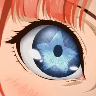 👁 目, アニメ, 星, クローズアップ, 青 telegram sticker