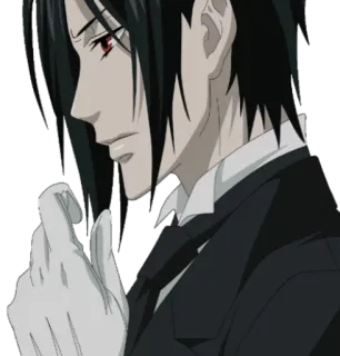 💭 Sebastian Michaelis Black Butler anime, manga, sebastian michaelis, black butler, demon, butler telegram sticker
