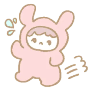 😥 กระต่าย, ชุด, น่ารัก, การ์ตูน, สัตว์, กระต่าย telegram sticker