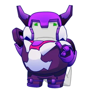 😁 робот, средний палец, фиолетовый, мультфильм telegram sticker