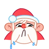 😭 Santa Claus Santa, sad, christmas, holiday, emoji, cartoon telegram sticker