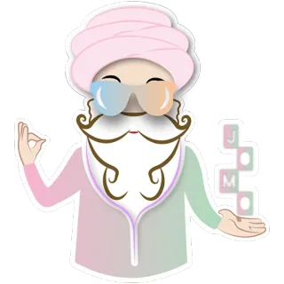 😜 JOMO JOMO, การ์ตูน, ตัวละคร, ผู้ชาย, พ่อมด, ผ้าโพกหัว telegram sticker