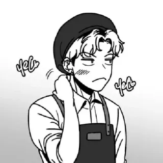 🖤 Anime, Manga, Ragazzo, Illustrazione, Personaggio, Monocromatico telegram sticker