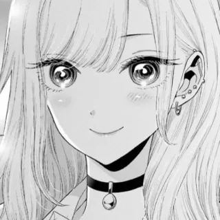 📀 Fille animée, Manga, Portrait, Sourire, Mignon, Illustration telegram sticker