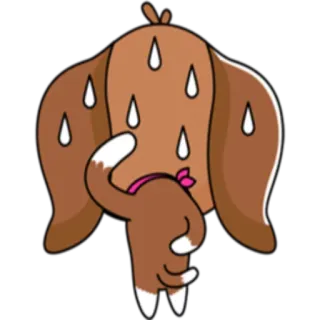 😓 chó, động vật, đổ mồ hôi, dễ thương, hoạt hình, nhân vật telegram sticker