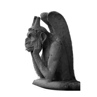🤔 gargoyle, statue, stone, architecture, monster, mythical creature, historical telegram sticker