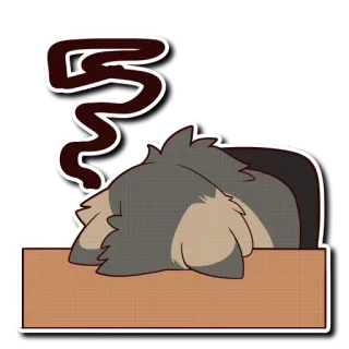 😵 épuisé, fatigué, sommeil, animal, mignon, dessin animé telegram sticker