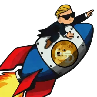 🪐 doge, krypto, rakete, meme, finanzen, wallstreetbets telegram sticker