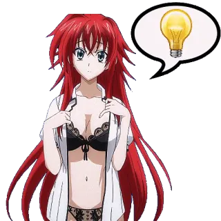 💡 anime, girl, lingerie, lightbulb, idea telegram sticker