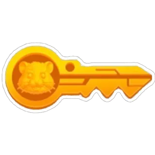 🔑 key, gold, animal, hamster, cartoon, cute, unlock, security telegram sticker