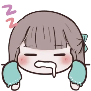 🍥 сонный, уставший, спящий, аниме, мультфильм, каваи whatsapp sticker