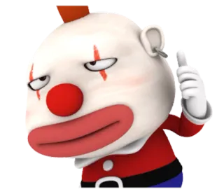 👍 клоун, мультфильм, персонаж, большой палец вверх, смешной, юмор telegram sticker
