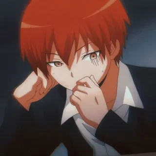 🎭 Karma Akabane Assassination Classroom anime, manga, character, Karma, Assassination Classroom, red hair, school telegram sticker
