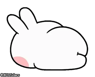 🏃♂️ coelho, fofo, animal, branco, desenho animado, kawaii whatsapp sticker