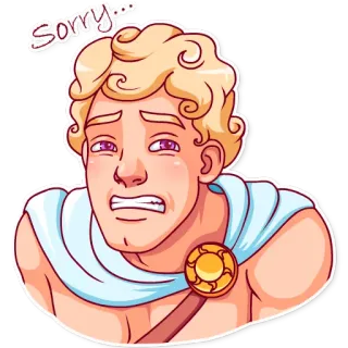 😣 Sorry... apology, cartoon, sad, upset, sorry telegram sticker
