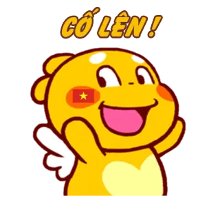 🙏 Cố Lên! Vietnamita, Personagem, Adesivo, Motivacional whatsapp sticker