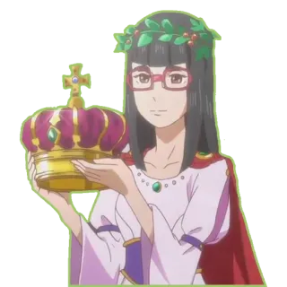 👑 donna, corona, anime, persona, personaggio telegram sticker